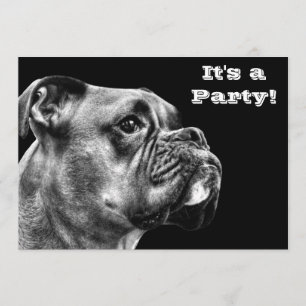 Invitación Perfil del perro del boxeador