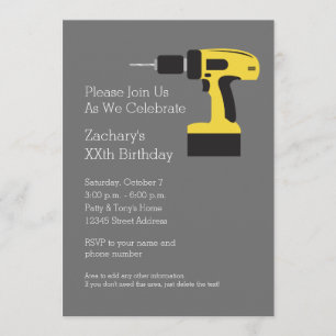 Invitación Perforación eléctrica con nombre personalizado - F