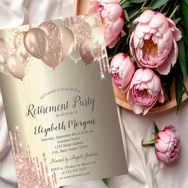 Invitación Perforaciones de basura Globos Retirada de Champag (Subido por el creador)