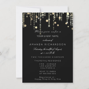 Invitación Perforaciones De Oro Royal Bronze Cumpleaños Brida