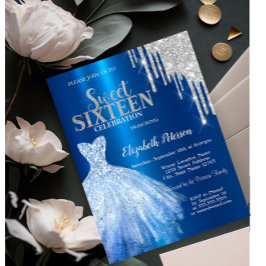 Invitación Perforaciones de Purpurina plateado,Dulce de vesti