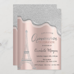 Invitación Perforaciones de Purpurinas Guay, Torre Eiffel Qui