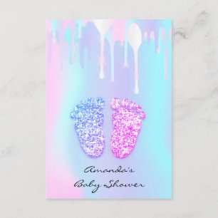 Invitación Perforaciones holográficas de pies de Baby Shower 