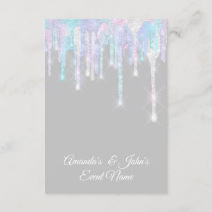 Invitación Perforaciones holográficas unicornio Dulce gris ro