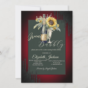 Invitación Perforaciones negras girasoles brunch y burbujeant