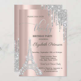 Invitación Perforaciones plateadas, Diamantes Torre Eiffel 30