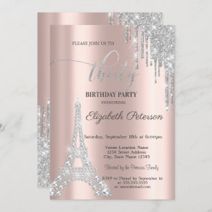 Invitación Perforaciones plateadas, Diamantes Torre Eiffel 30