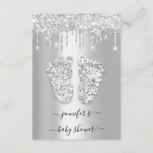 Invitación Perforaciones plateadas Gris Niña Pies De Ducha