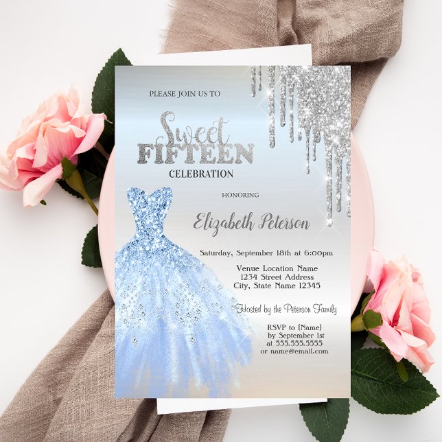 Invitación Perforaciones Purpurinas plateadas,Duro de plata a (Subido por el creador)