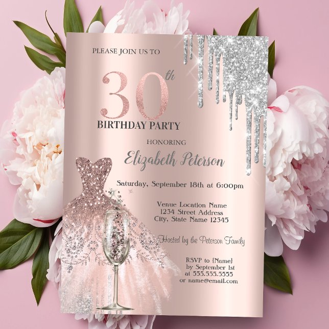 Invitación Perforaciones purpurinas, Vestido Vino Vidrio 30 c (Subido por el creador)