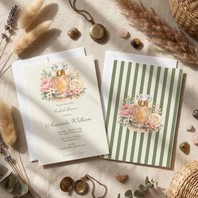 Invitación Perfume de Lujo con Flores en Acuarela para Desped (Subido por el creador)