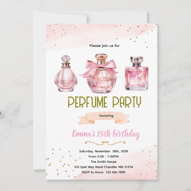 Invitación Perfume Party Invitation (Anverso)