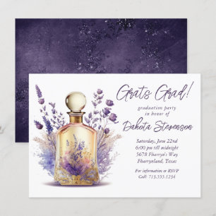 Invitación Perfume y lavanda   Graduación Floral Boho