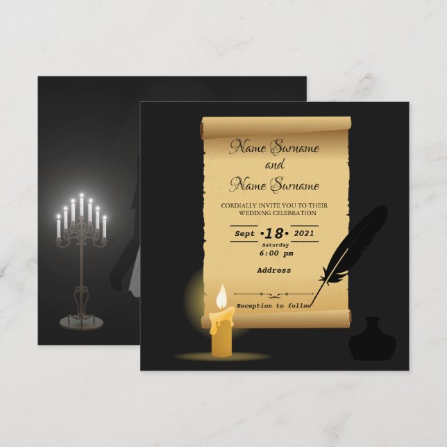 Invitación Pergamino (Anverso / Reverso)