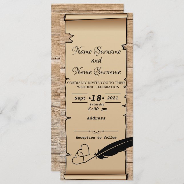 Invitación Pergamino (Anverso / Reverso)