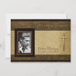 Invitación Pergamino de cuero Faux C Servicio Memorial de Fot