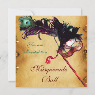 Invitación Pergamino MARDI GRAS MASQUERADE BALL