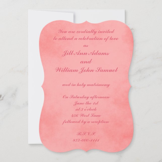 Invitación Pergamino rosa boda (Anverso)