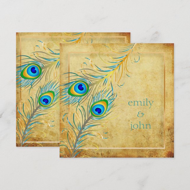 Invitación Pergamino Verde azulado PixDezines (Anverso / Reverso)