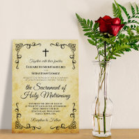 Pergamino Vintage Católico Boda Masivo Nupcial
