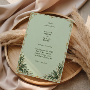 Invitación Pergaminos Dorados Rodean Serenidad Sábia