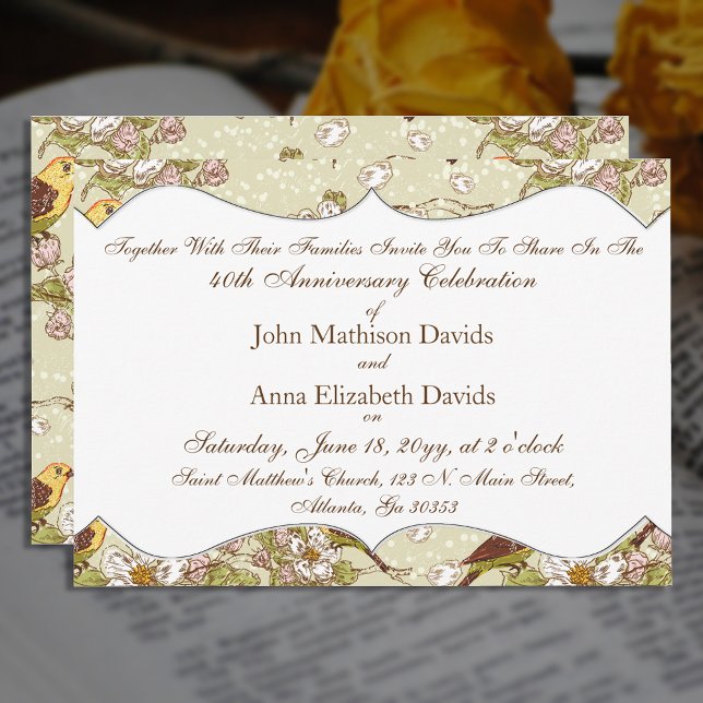 Invitación Perico y dogwood por el 40 aniversario (Subido por el creador)