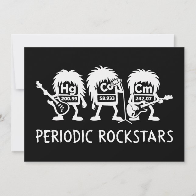 Invitación Periodic Rockstars Chemistry Humor (Anverso)