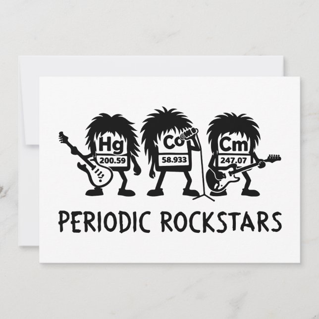 Invitación Periodic Rockstars Chemistry Humor (Anverso)