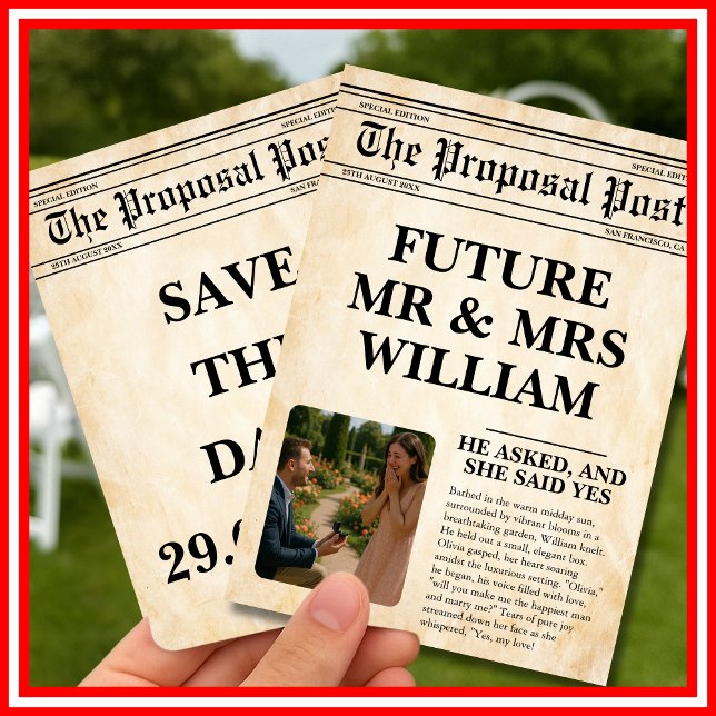 Invitación Periódico Antiguo Foto Retro Rústica Guardar Fecha (Subido por el creador)