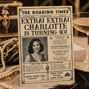 Invitación Periódico Art Déco Great Gatsby Años 20