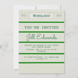 Invitación Periódico de Boda de Novia Vintage 