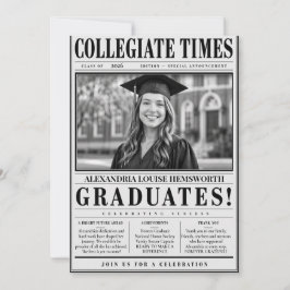 Invitación Periódico de graduación con código QR personalizad