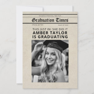 Invitación Periódico de graduación “Esto acaba de llegar” Fot