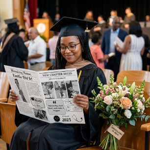 Invitación Periódico de Graduación Universitaria Minimalista 