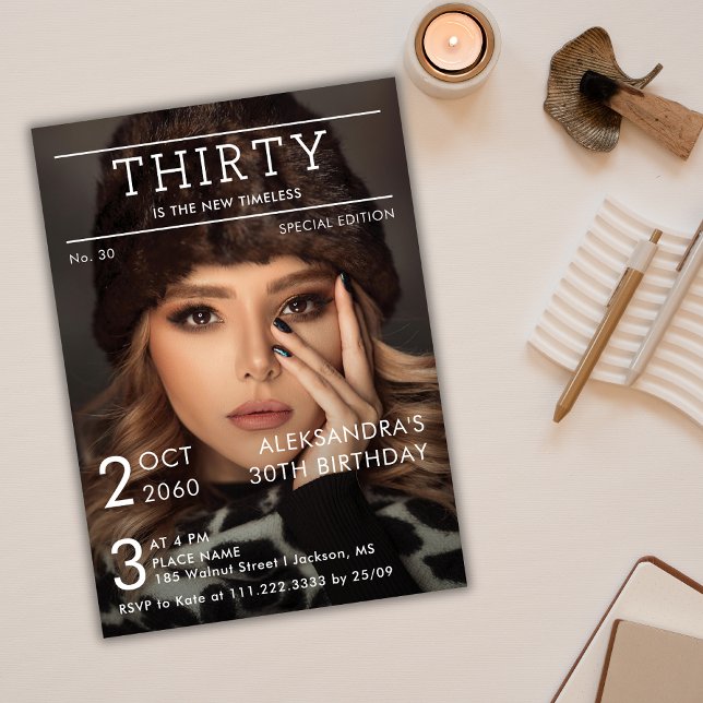 Invitación Periódico editorial de revista Fotografía Cumpleañ (Subido por el creador)