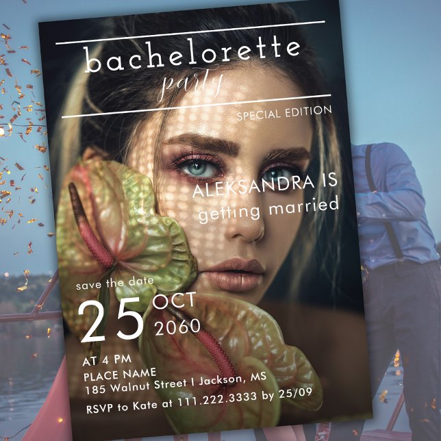 Invitación Periódico editorial de revista Photo Bachelorette (Subido por el creador)