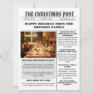 Invitación Periódico Familiar navidades + Foto De Reseña De A