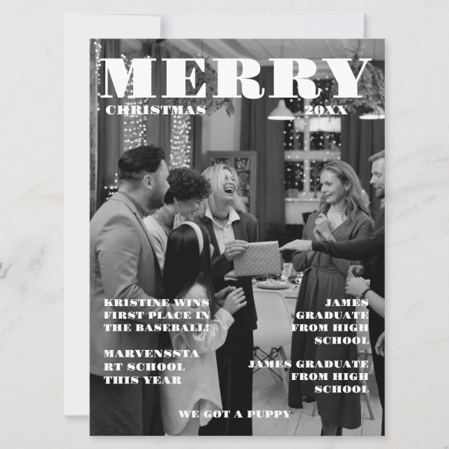Invitación Periódico Familiar navidades + Foto De Reseña De A (Anverso)