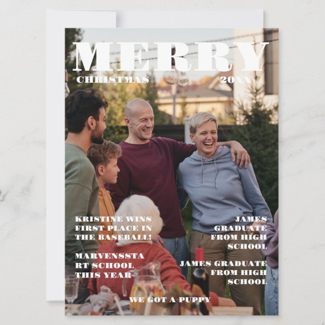 Invitación Periódico Familiar navidades + Foto De Reseña De A (Anverso)