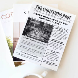 Invitación Periódico Familiar navidades + Foto De Reseña De A