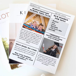 Invitación Periódico Familiar navidades + Foto De Reseña De A