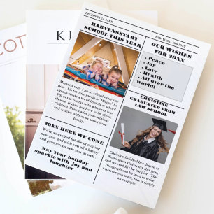 Invitación Periódico Familiar navidades + Foto De Reseña De A