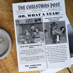 Invitación Periódico Familiar navidades + Foto De Reseña De A