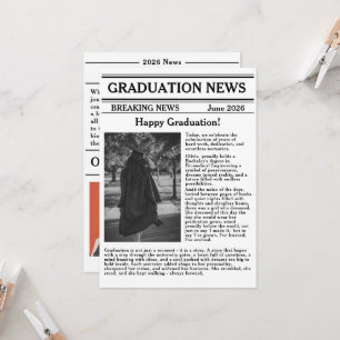 Invitación Periódico Personalizado de Graduación Edición de E