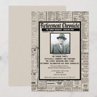 Invitación Periódico personalizado | Fiesta de Jubilación