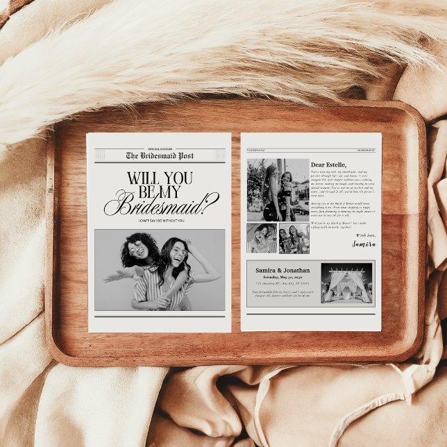 Invitación Periódico sobre la propuesta de la dama de honor m (Subido por el creador)