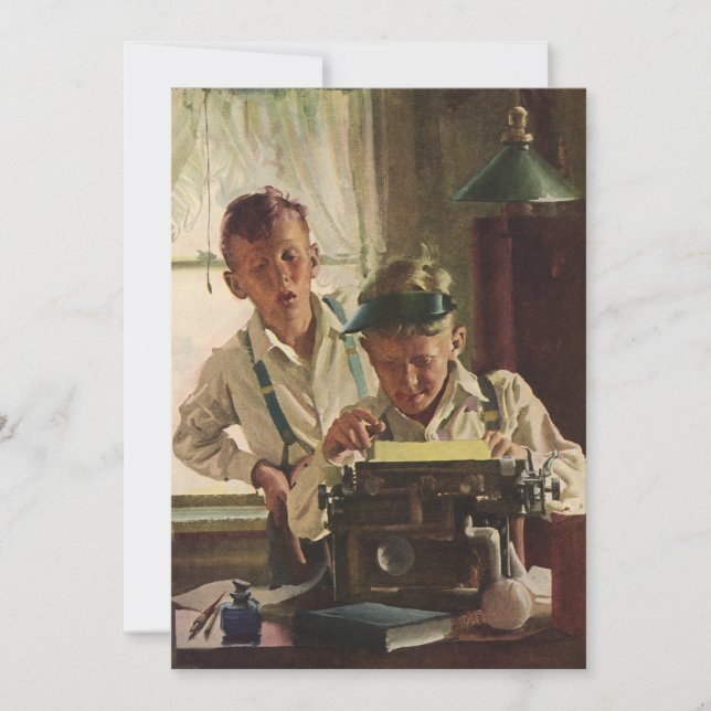 Invitación Periodistas de periódicos antiguos y escritores de (Anverso)