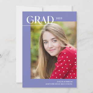 Invitación Periwinkle 2025 Grad 1-Photo Graduation Party