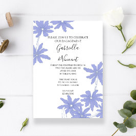 Invitación Periwinkle Blue Daisies Engagement Party