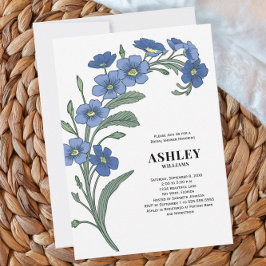 Invitación Periwinkle Blue Modern Floral Bridal Shower